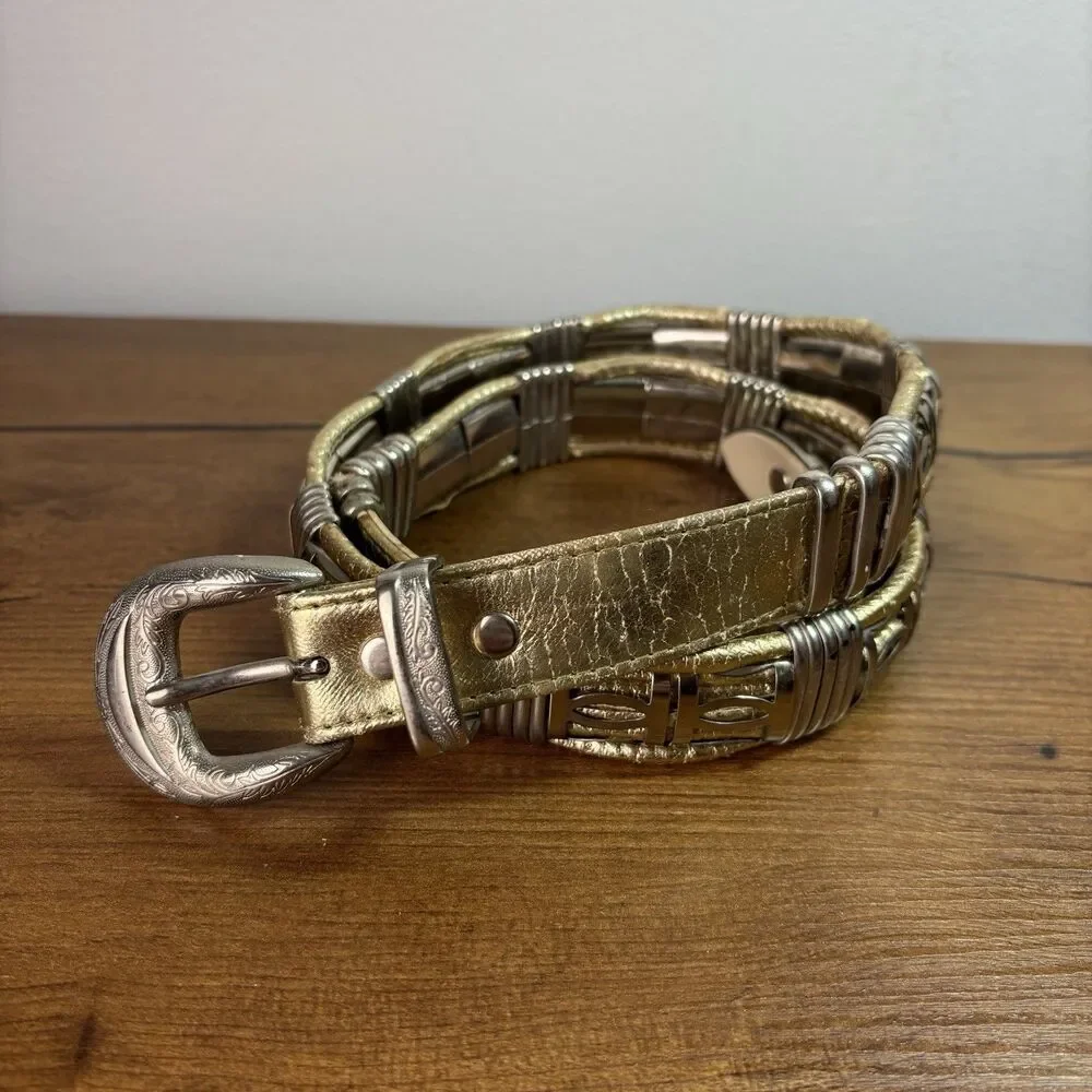 Vintage Gold and Silver Belt Made In Taiwan Ladies